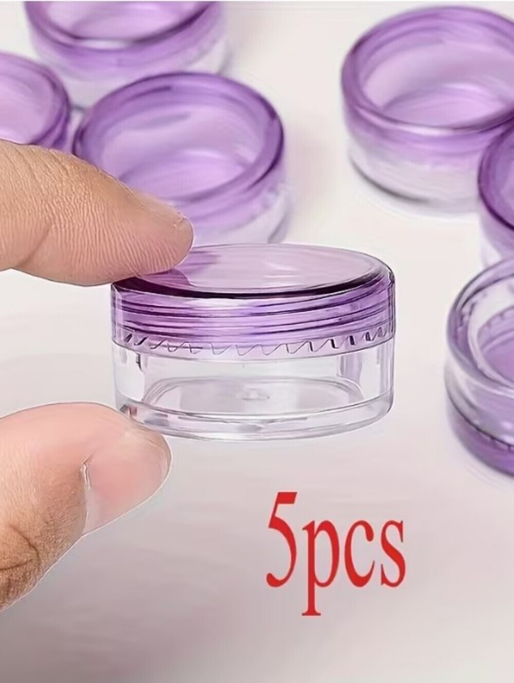 Reusable Purple Travel Makeup Jar - 5 Pack